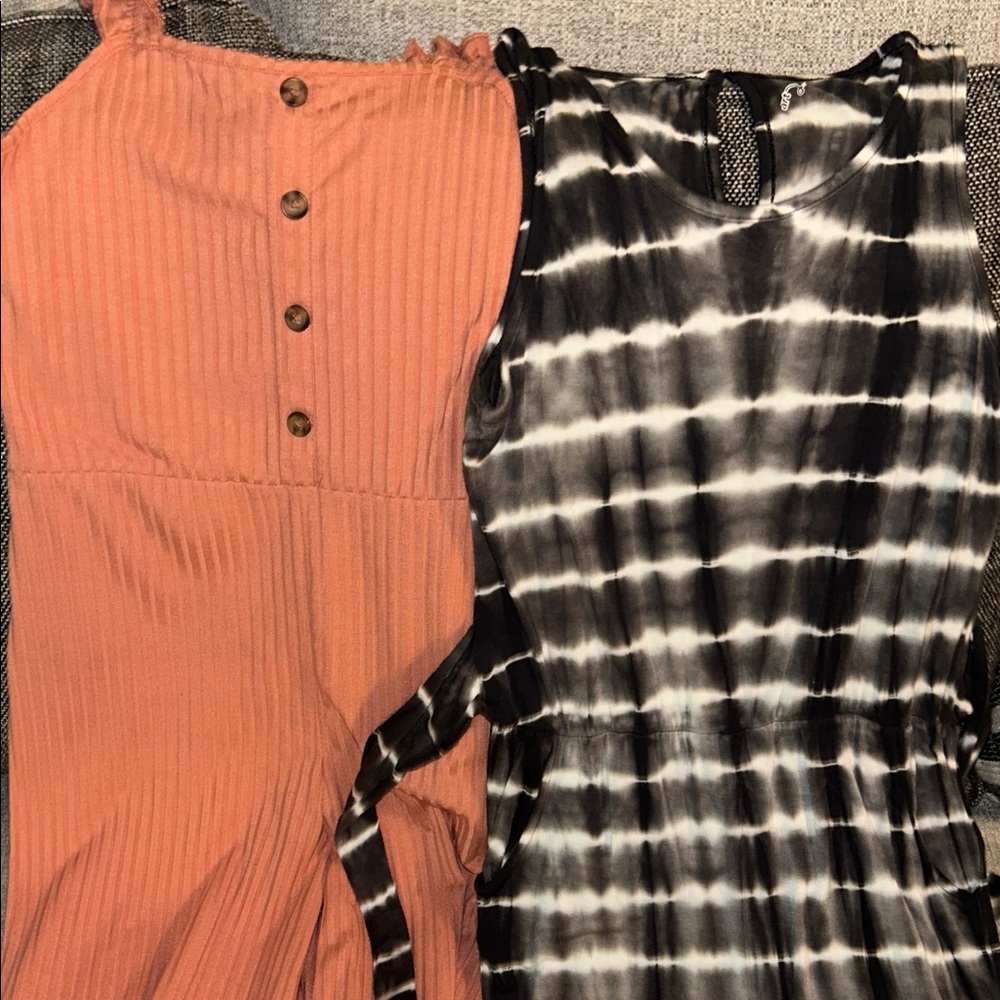 Art of Class kids Jumpsuits in Black and White Tie-Dye and burnt orange